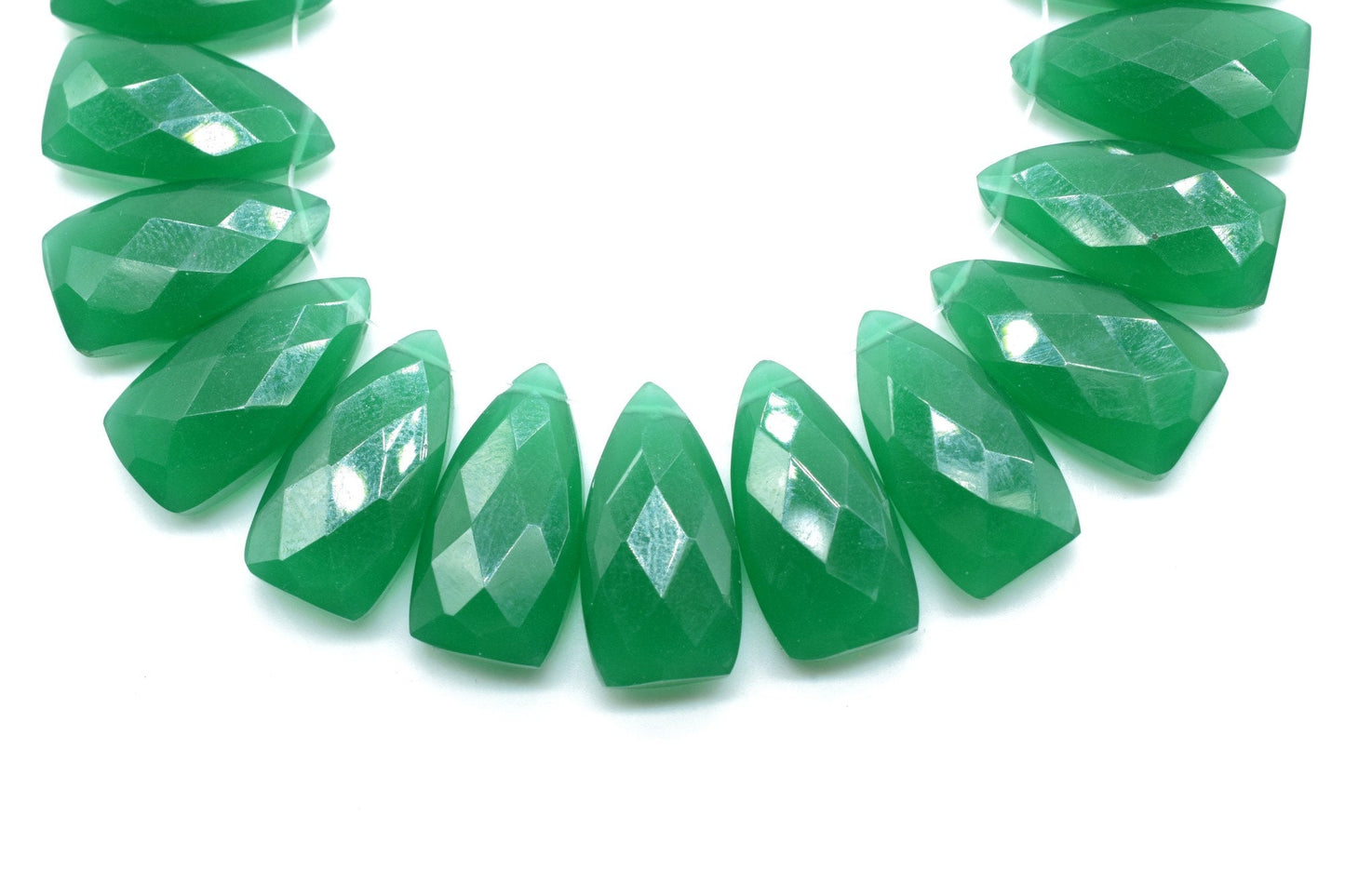 Green Onyx Triangle Shape Faceted beads,10x18mm Triangle Shape,Jewelry Making Gemstone Beads,Long Triangle beads,Natural Gemstone Briolette