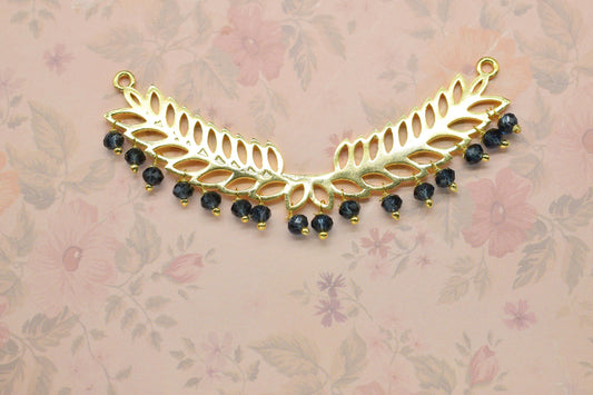 London Blue Topaz Beads Dangle Charms,Wedding Hair Vine Connectors,Gemstone Leaf Pendant Necklace,Component Leaf Charms,Handmade jewelry