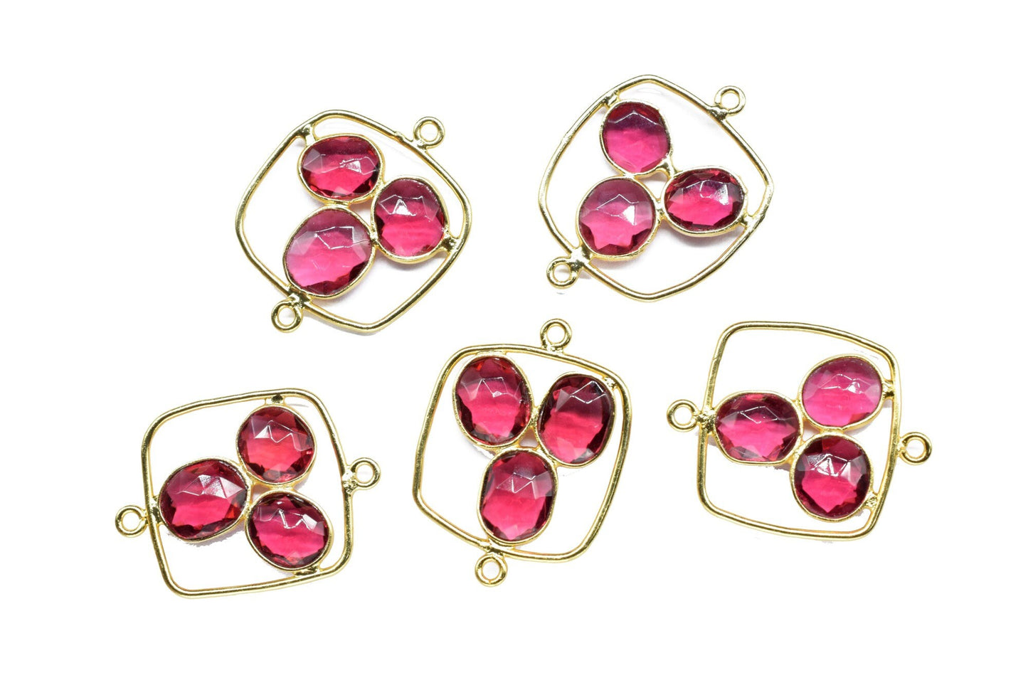 Pink Tourmaline Quartz Oval Shape Pendant,Tourmaline Finding Necklace Component Jewelry,Finding Gold Plating Component Earring Jewelry,gift