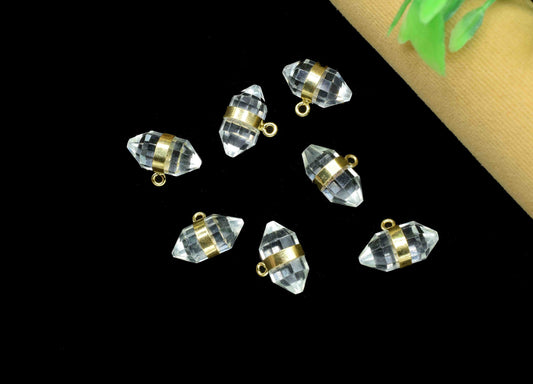 Tiny Gemstone Point Pencil Pendant,Pencil Connector,Pendants For Earring and Necklace,Crystal Quartz Point Pendant,healing crystal pendant
