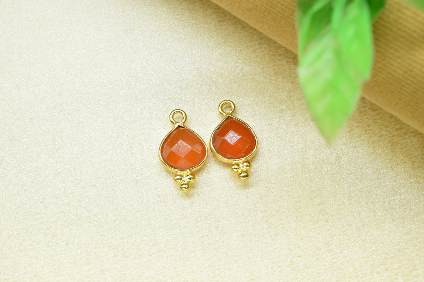 Carnelian Gemstone Heart Shape 8mm Pendant,Carnelian Faceted Single Bail Connector Jewelry,Carnelian Gemstone Bezels Charms Jewellery,Gift