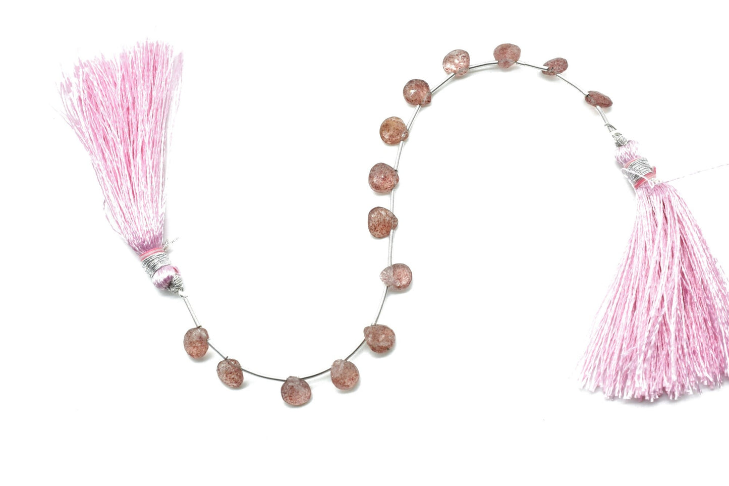 AAA Quality Strawberry Quartz Beads,Strawberry Quartz Briolettes,Faceted Pear Briolette,Beads Sparkly Full 6" Strand,,Wholesale briolettes,