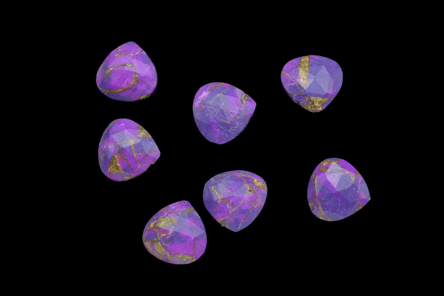 Purple Copper Turquoise Beads, 10mm Gemstone Faceted Heart Shape Briolettes,Gemstone Heart Beads,High Quality Gemstone Beads Jewelry Making