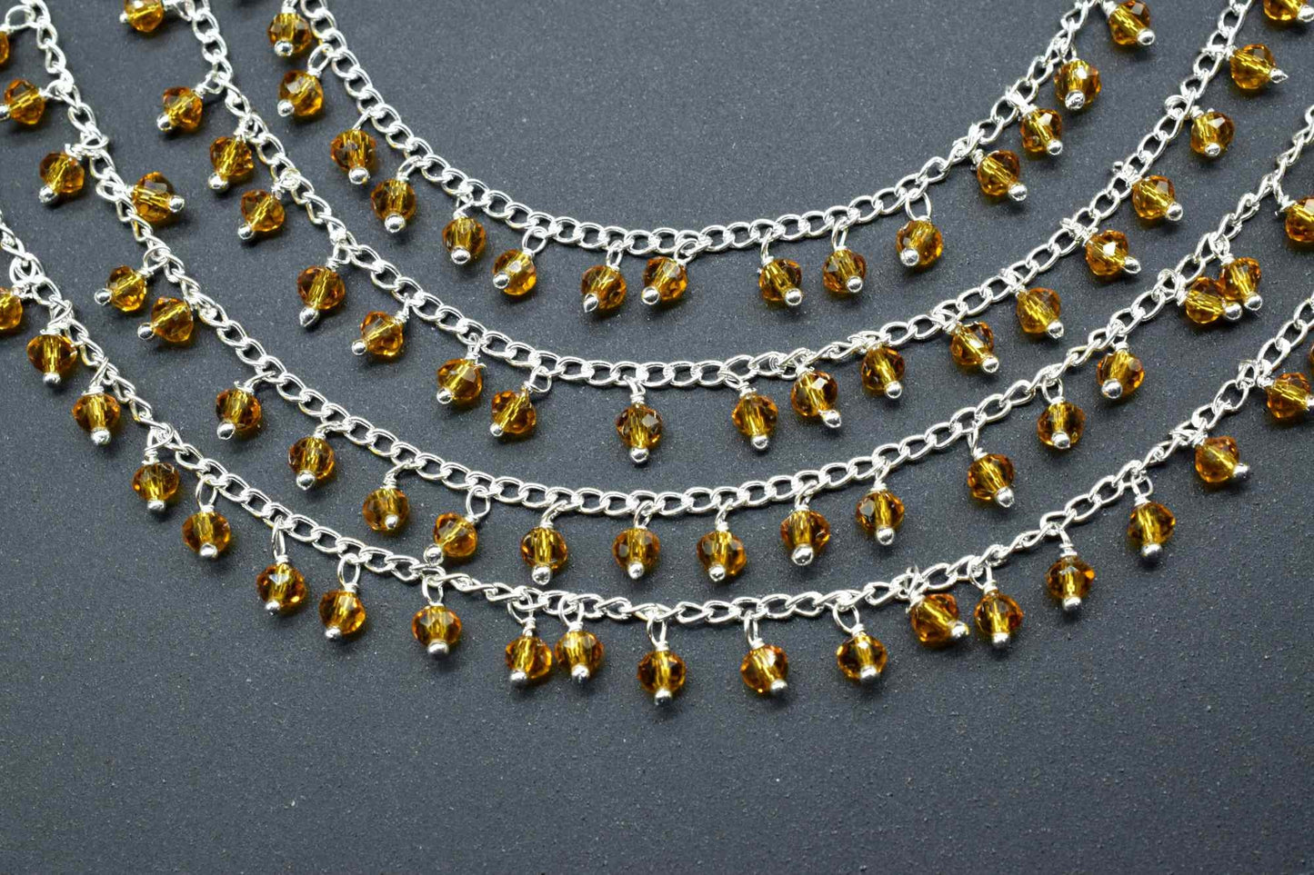 Citrine Cluster Rosary,Citrine Faceted Rosary Chain,Citrine Quartz Dangling Chain,Unqiue Rosary Chain,Wire Wrapped Chain,Quartz Rosary Chain