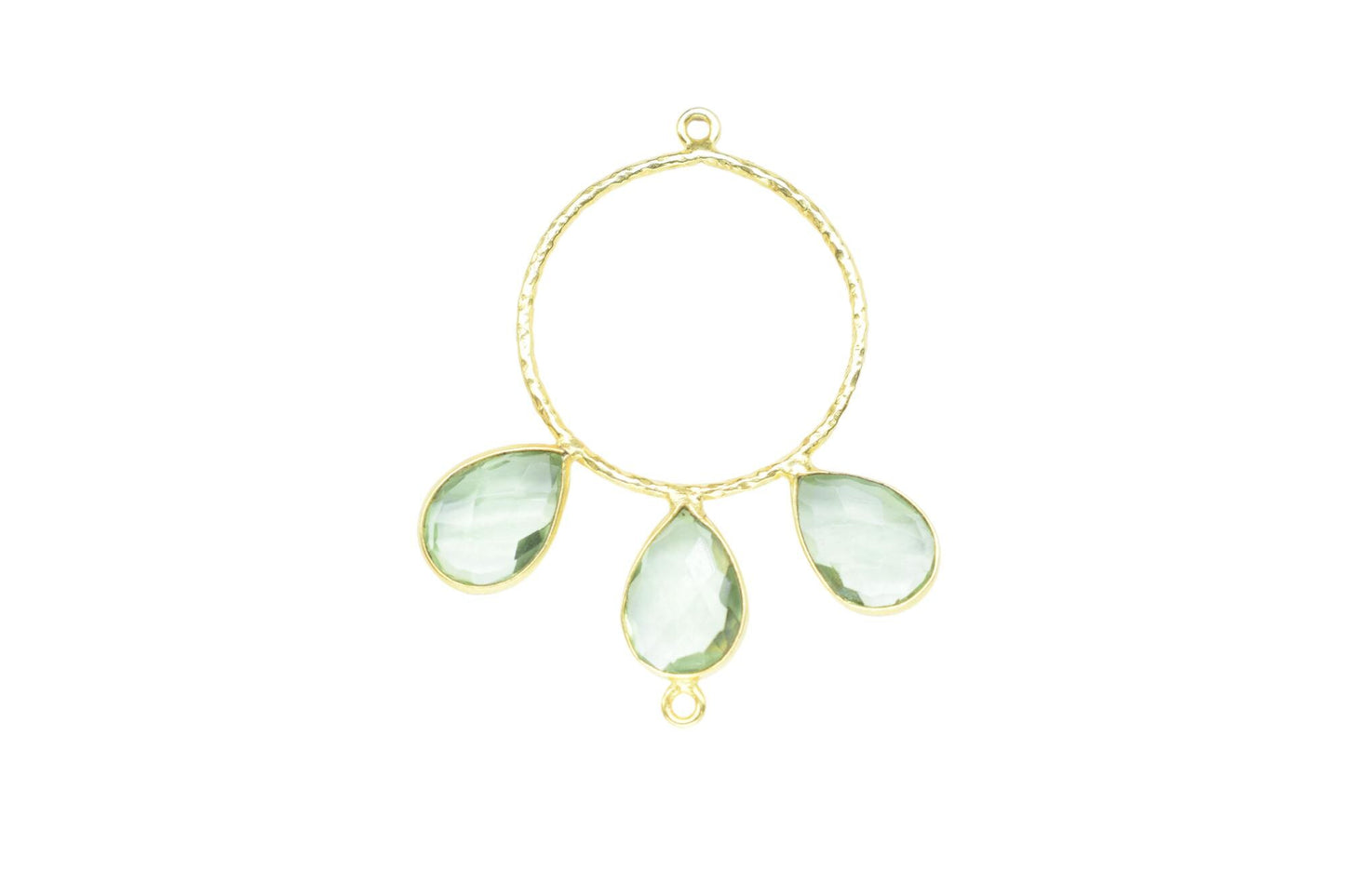Green Amethyst Jewelry Pendant/Gold Plated Jewellery/Connector Jewellery/Gemstone Jewellery/Brass Connector Jewellery/Double Bail Pendant/