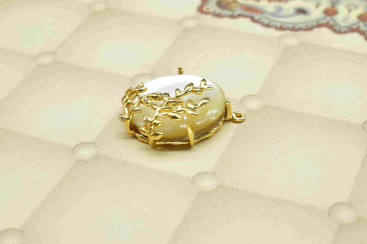 Natural Freshwater Pearl 20mm Round Shape Pendant,Pearl Pendant For Necklace jewelry,Pearl Smooth Round Leaf Pendant,Pearl Cabechon Charm