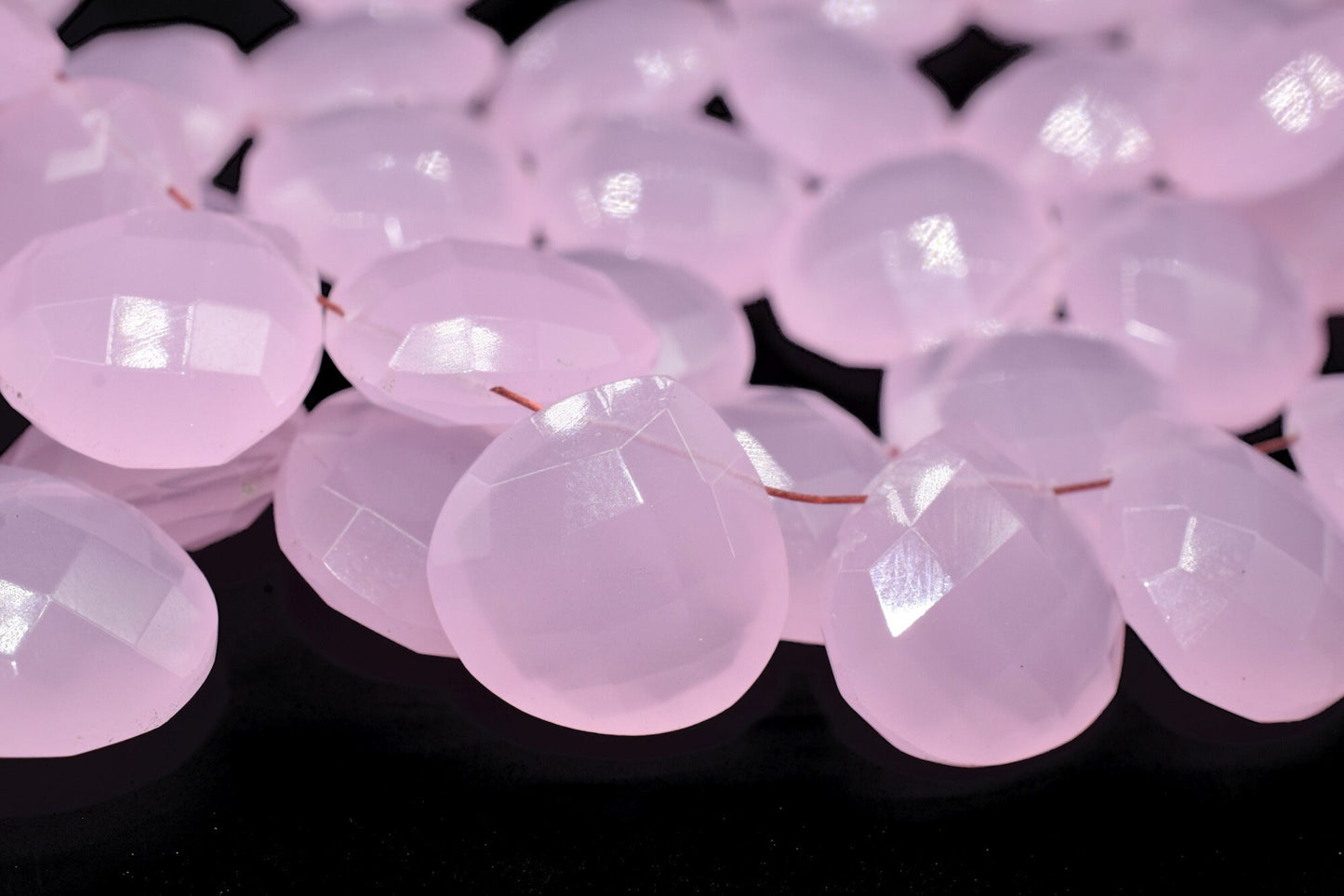Rose Quartz 14mm Heart Shape Briolettes,Pink quartz Side drilled Briolette,Jewelry making supplies,craft supplies,Rose Quartz Briolettes,