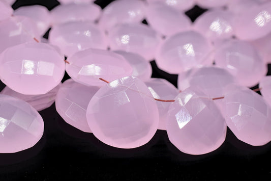 Rose Quartz 14mm Heart Shape Briolettes,Pink quartz Side drilled Briolette,Jewelry making supplies,craft supplies,Rose Quartz Briolettes,