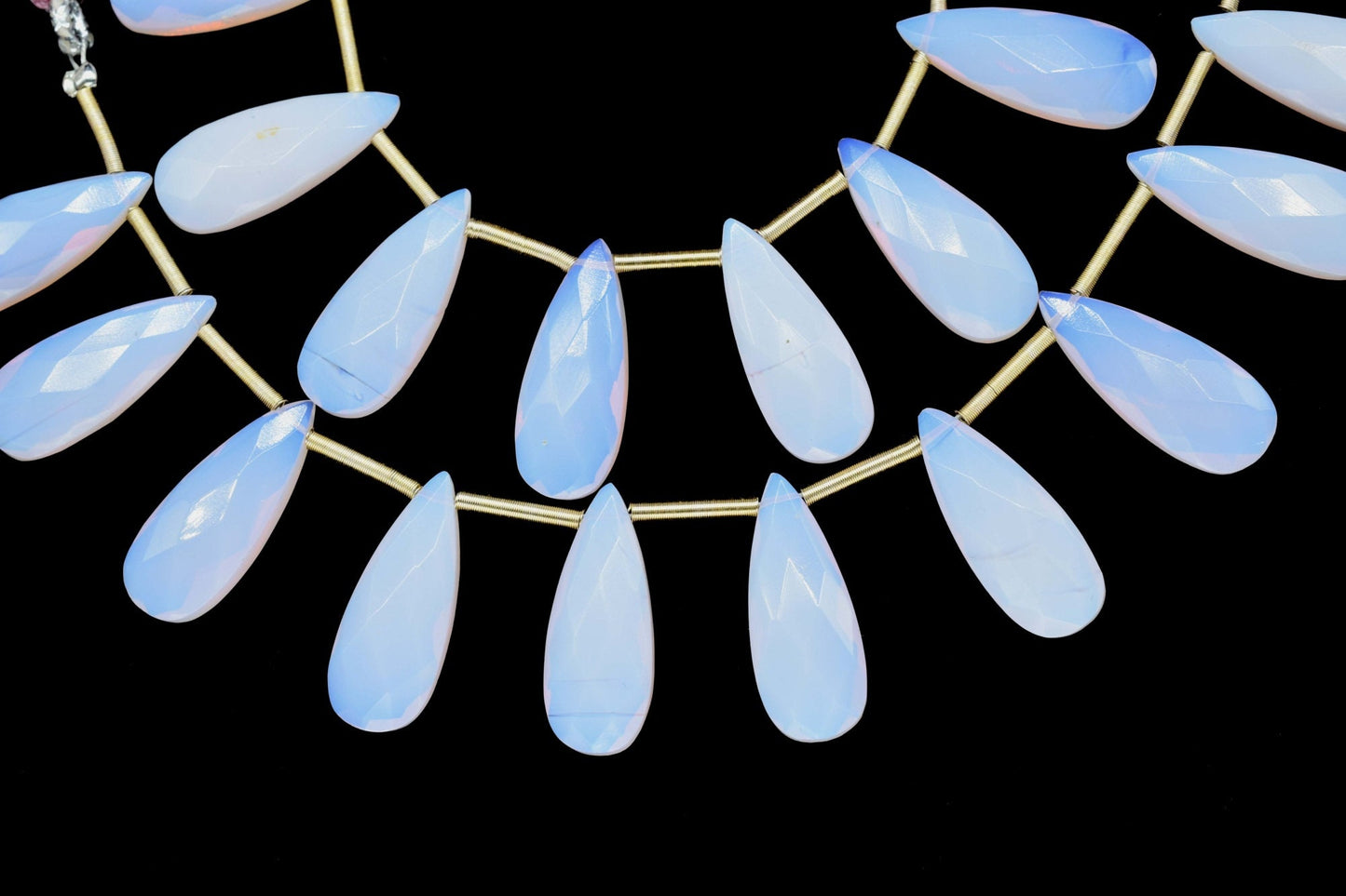 Pink Opal Faceted Teardrop Briolettes,Opal Gemstone Teardrop Bead,Pink Opal 5 inch strand,Jewelry Making Supplies,Pink Opal Teardrop jewelry