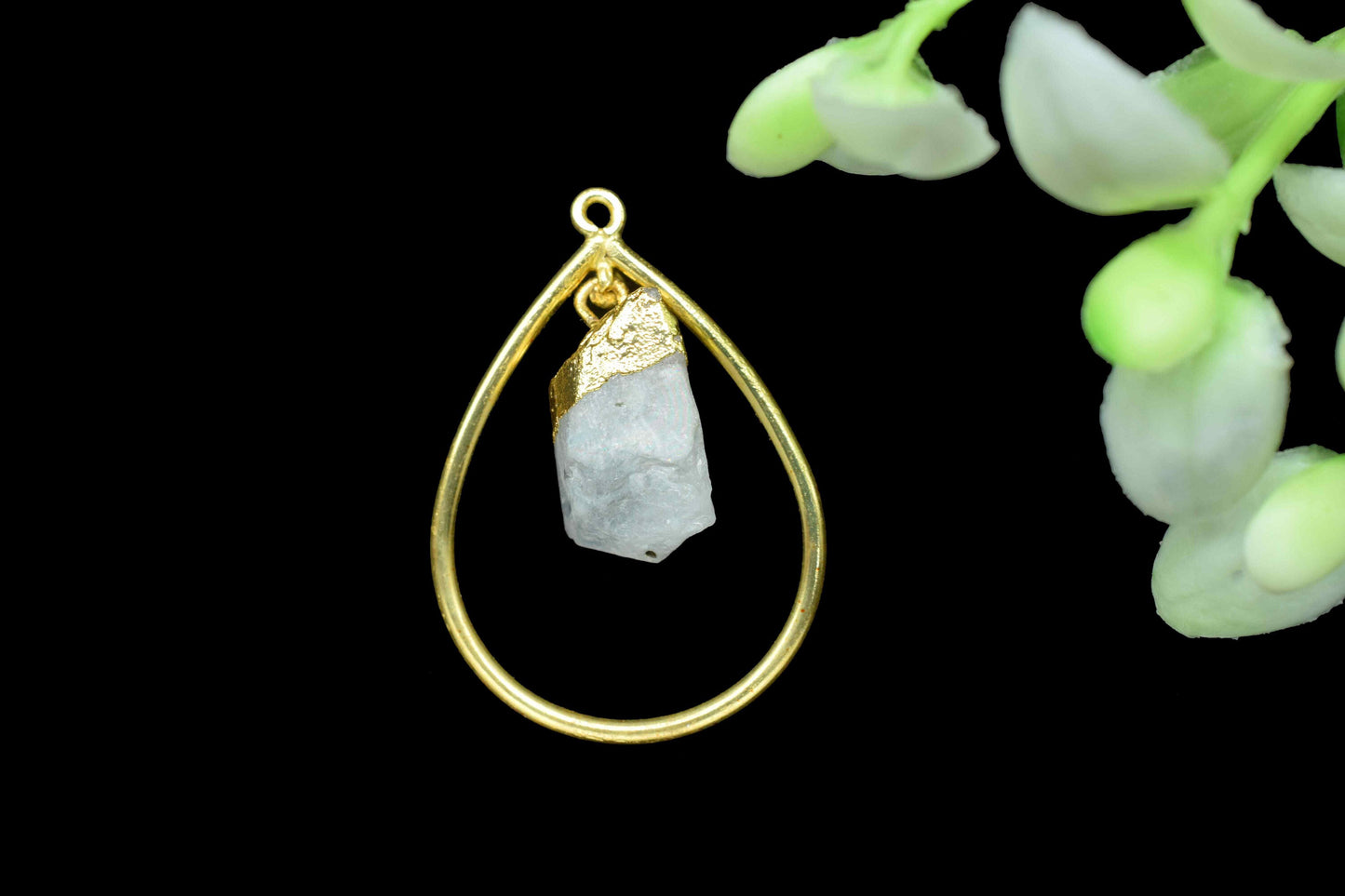 Mountain Rough Stone Pendant,Finding Teardrop,Electroplated Pendant Jewelry,Handmade Dangle Earrings,Station Link Supply,Gemstone Components