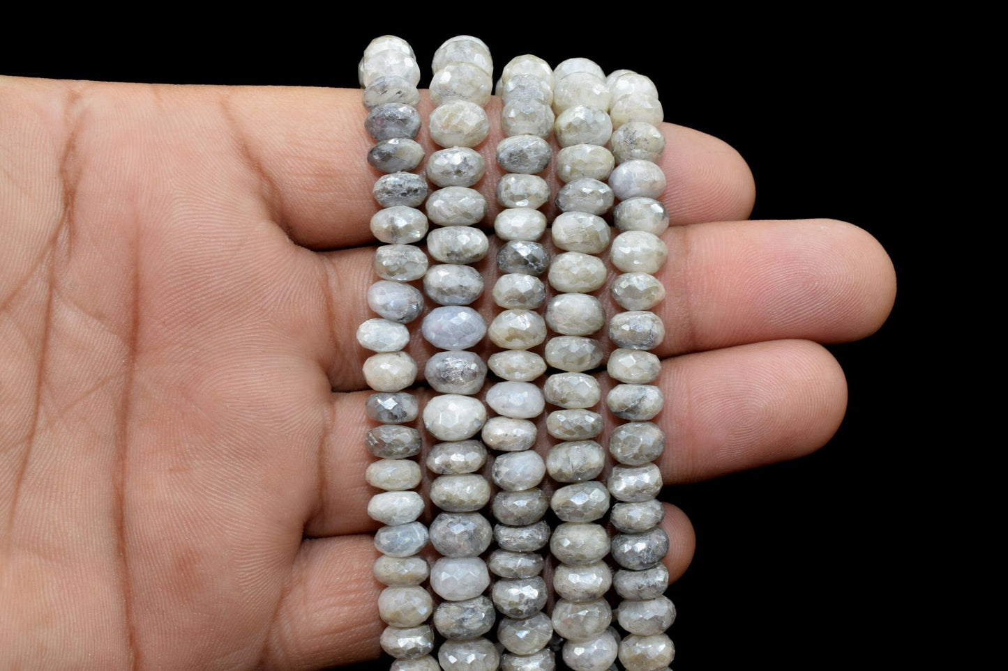 Gray Silverite Gemstone Roundlle Beads 7x7.5 mm Gray Silverite faceted rondelle full 6 inch strand beads,Silverite Gemstone Jewellery Making