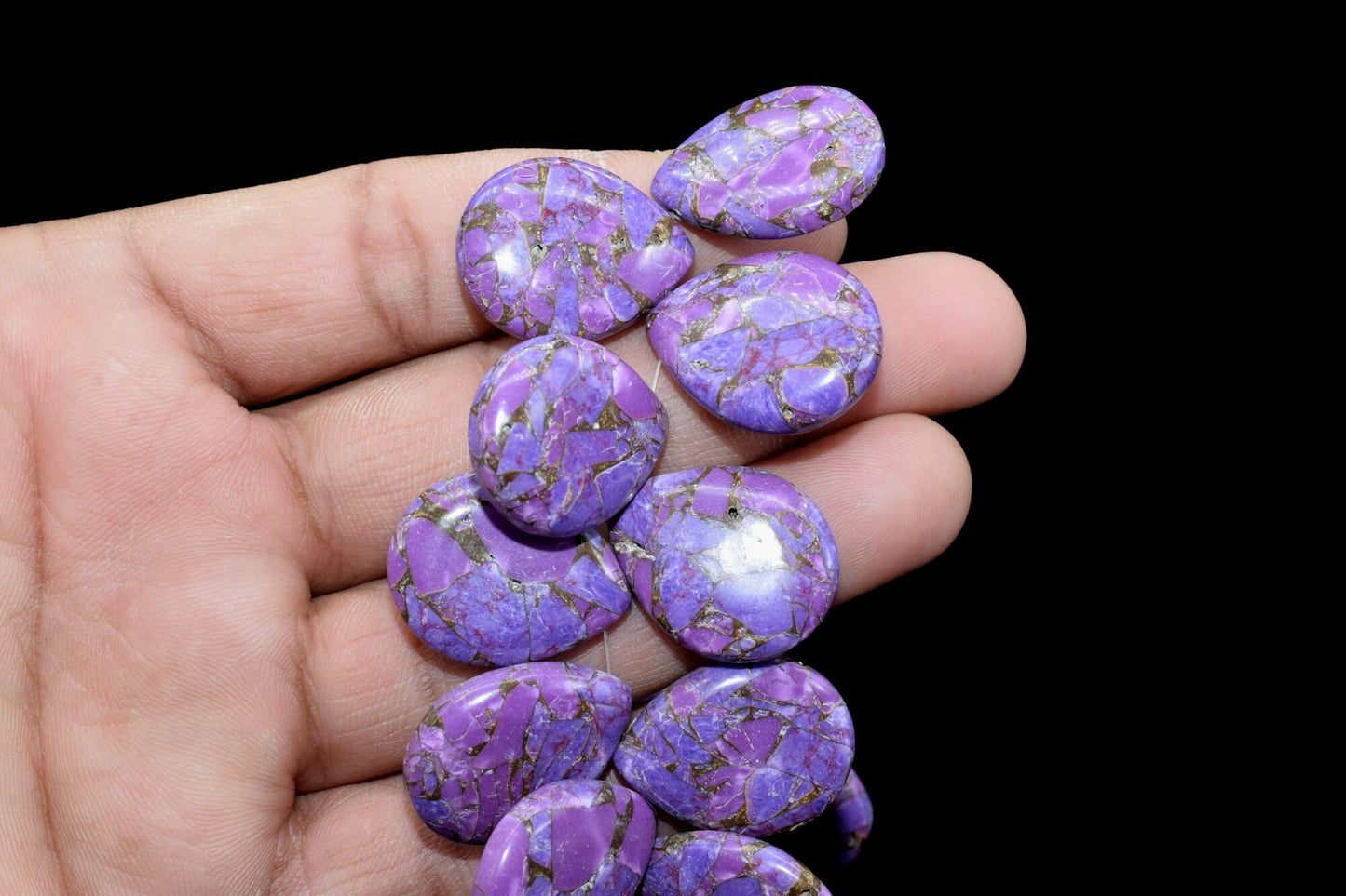 Purple COPPER Turquoise 18x23mm Smooth Pear Shape Briolettes,18x23mm Smooth Plain Pear Shape Briolettes,Calibrated Gemstones,Pear Shape bead