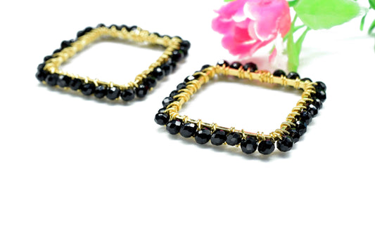 Pink Amethyst Wire Wrapped Dangle Connector,Beaded Earring Connector,Gemstone Component,Handmade Earring,Finding Necklace Component Jewelry,