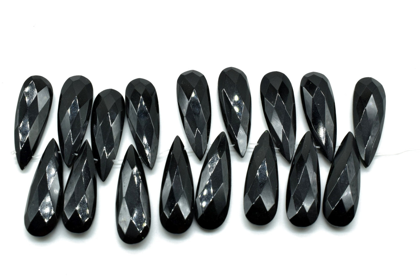 Black onyx Long drop 10x30mm Briolettes,Black onyx T drilled Briolette,Tear Drop Briolettes,jewelry supplies,Top Quality Briolette,Jewelry