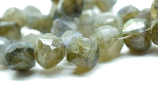 Labradorite Faceted Cube Dice Square Beads,Labradorite 3D Faceted Cubes,Labradorite Box Shape Beads,Labradorite Briolettes,8-9mm Cube Beads