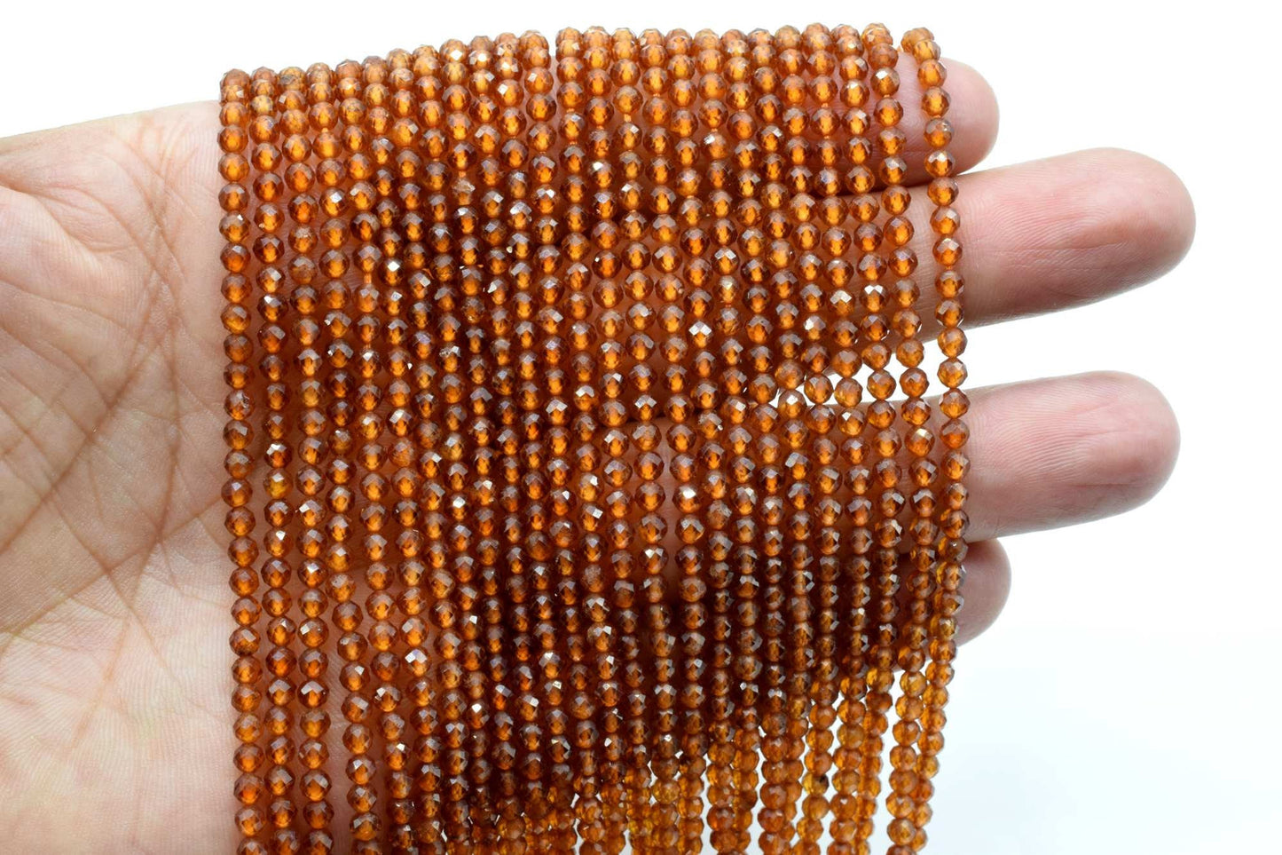 3mm Hessonite Garnet beads,Faceted Beads for Jewelry,Jewelry Making Bead,Orange Hessonite Garnet faceted beads,AAA Quality bead,13'' strand