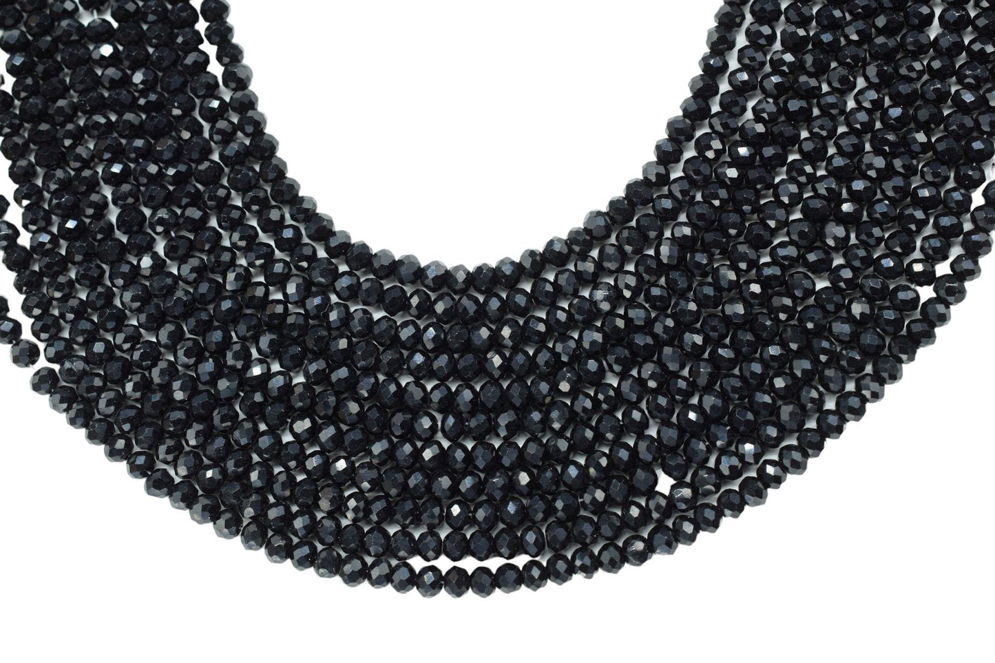 Black Onyx 3.50mm Faceted Beads,Black Onyx Jewelry Making beads,Black Gemstone Wholesale Beads supplier,Black Quartz Beads,Beads Strands