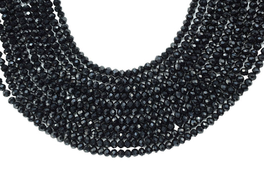 Black Onyx 3.50mm Faceted Beads,Black Onyx Jewelry Making beads,Black Gemstone Wholesale Beads supplier,Black Quartz Beads,Beads Strands