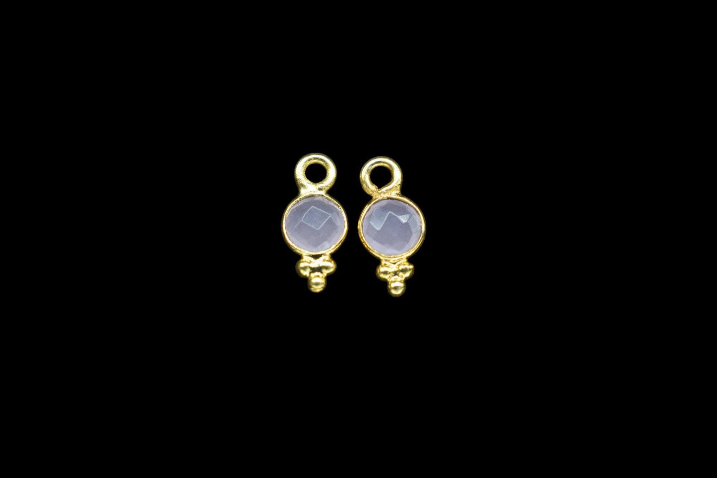 Rose Quartz Charms Connector/Handmade Jewelry/Gold Plated Connector/Tiny Pendant/Rose Quartz Pendant/Round Shape Connector/Gemstone Charms