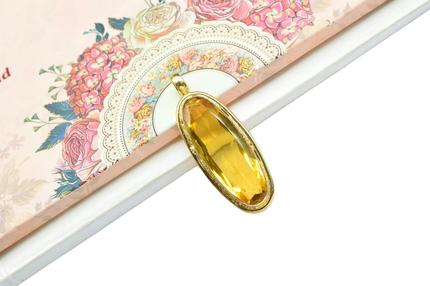 Citrine Oval Shape Pendants Charm,Statement Pendants,Loop Pendant,Brass Pendant Jewelry,Gemstone faceted Long Pendant,Handmade Craft Pendant