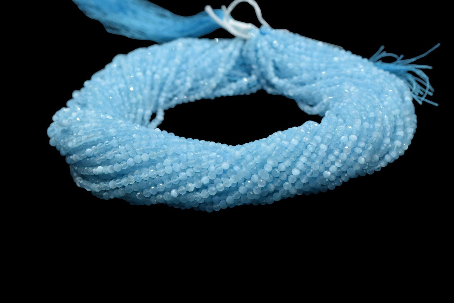 Aquamarine AAA Faceted beads/Loose Gemstone Beads/Aquamarine Beads Strand For Jewelry Making/3mm-3.5 mm Aquamarine Rondelle Beads/Gift