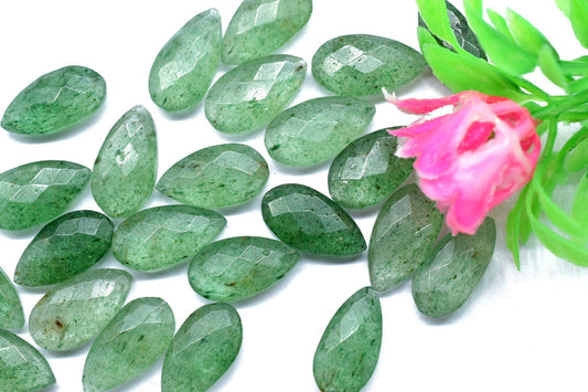 Green Strawberry 8x16mm Faceted Pear Shape Briolettes,Teardrop Beads,Semi-Precious Gemstones Bead,Calibrated Pear Bead,Green Strawberry pear