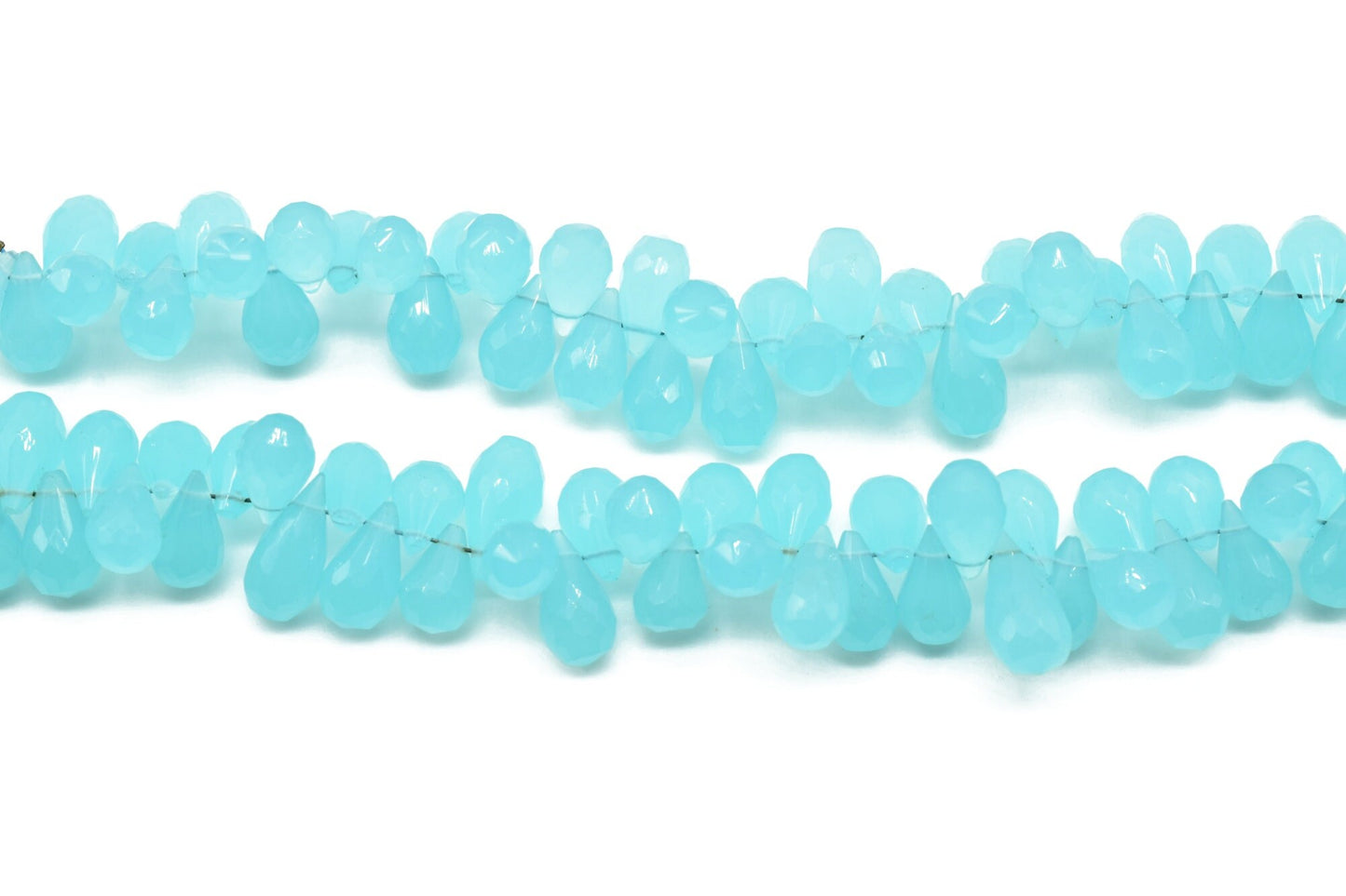 Peru Chalcedony faceted drops,AAA Quality teardrop bead,bridal Jewelry Making Supplie,Peru Chalcedony Teardrop,6x10 mm drops,9'' drop srtand