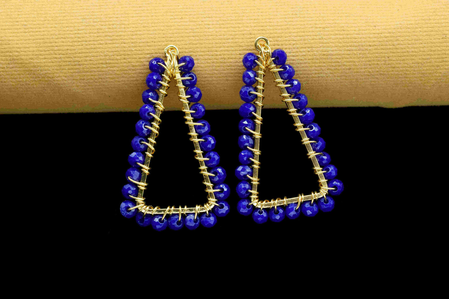 Lapis Lazuli Wire Wrapped Dangle Earring, Gemstone Component,Handmade Connector,Finding Necklace,Component Jewelry,Beaded Earring,Connector,