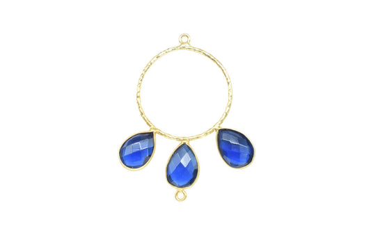 Kyanite Pendant/Gold Plated Jewellery/Connector Jewellery/Gemstone Jewellery/Brass Connector Jewellery/Double Bail Pendant/Kyanite Jewellery