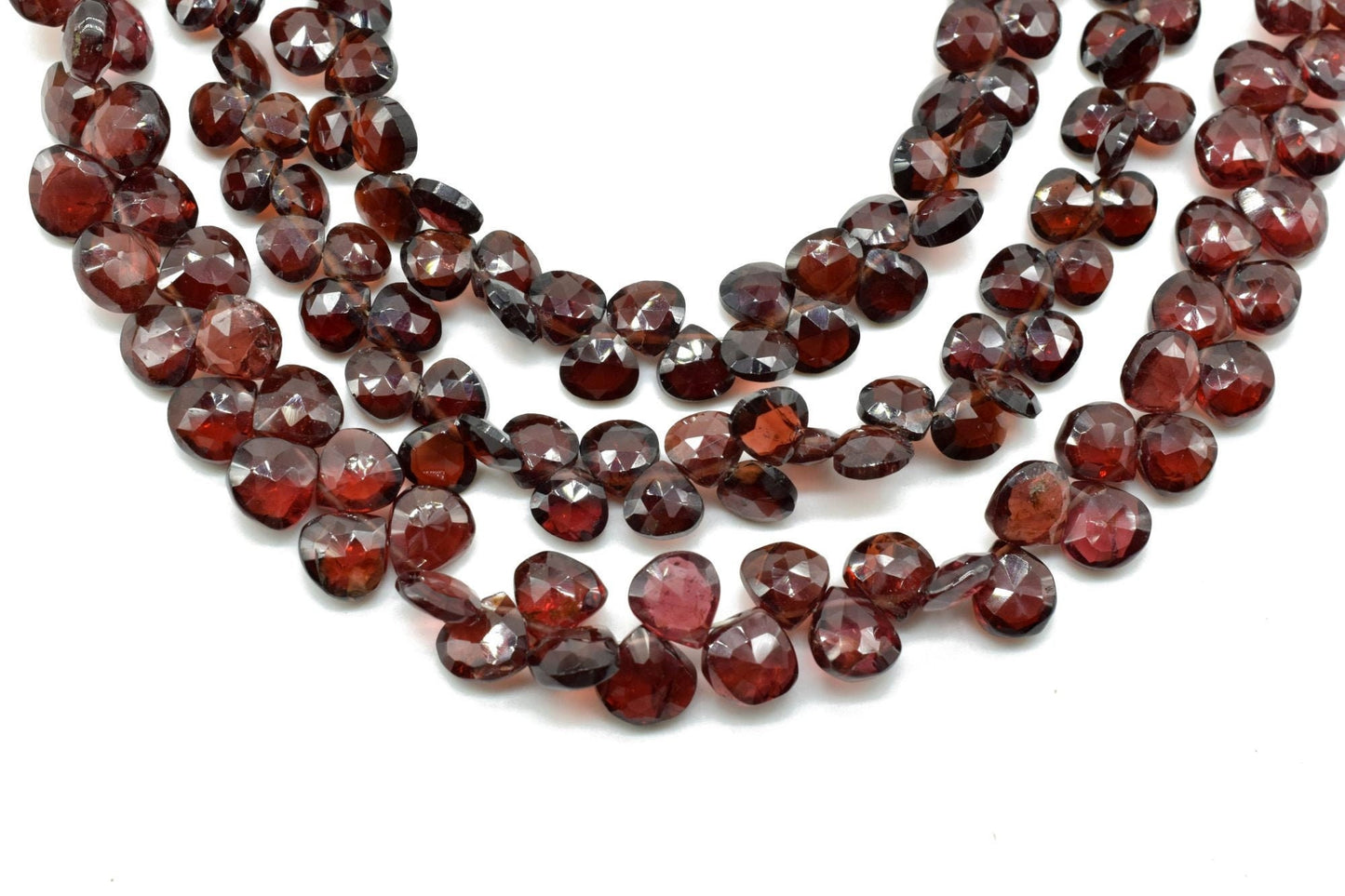 Mozambique Garnet 6mm heart shape faceted Briolette,Garnet beads,Garnet jewelry making beads,Garnet briolettes strand,Garnet 8 inch strand,