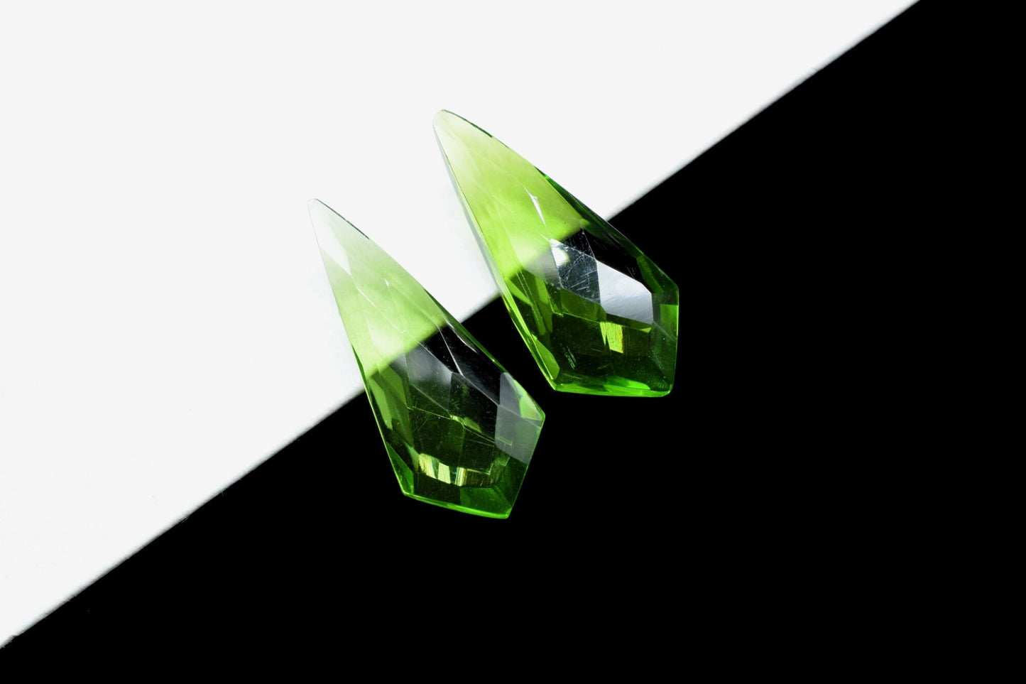 Peridot Quartz Fancy Faceted Long Drop Shape Beads,Peridot 12x27mm Pear Shape Briolettes,Loose Gemstone,Peridot Briolettes,Craft Supplies
