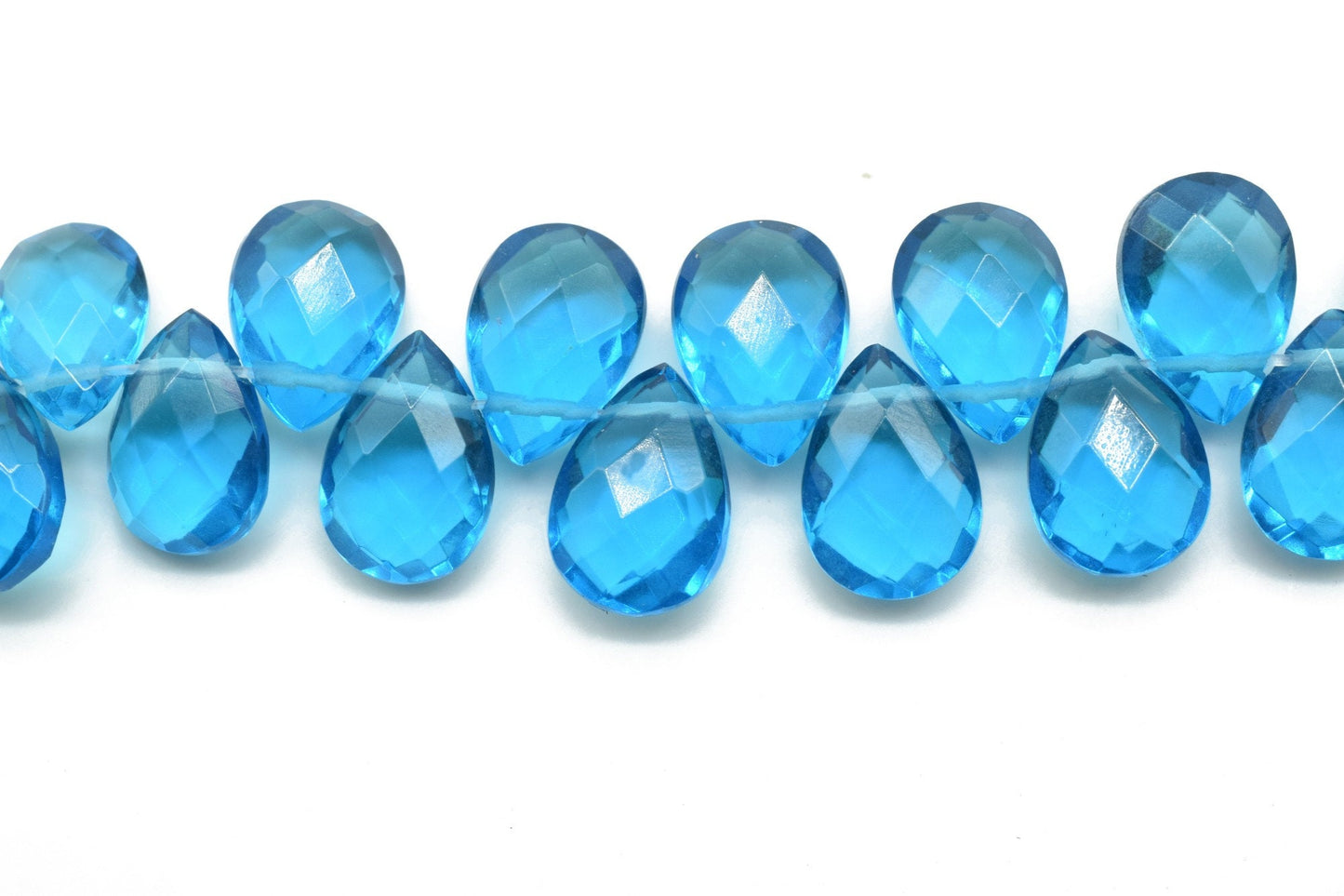 London Blue topaz Teardrop 7x10mm Briolettes,Natural Gemstone Teardrop Briolettes,Super fine Blue topaz briolettes,jewelry making briolettes