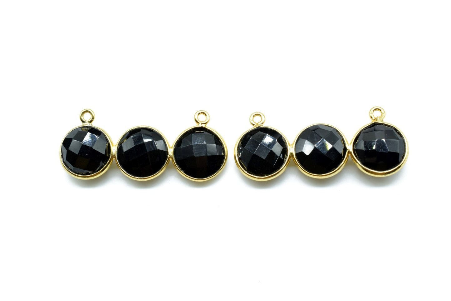 Black Onyx Attached Bezel Pendant,Gemstone Component,Double Bail Pendant,Black Onyx Earring,Charm Pendant,Jewelry Making Supply,Onyx Jewelry
