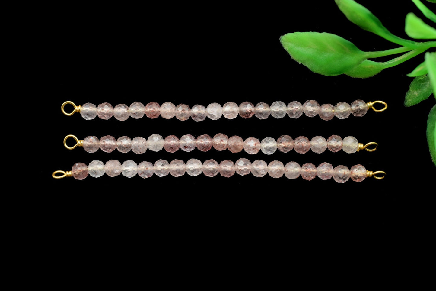 Strawberry Bar Pendant,Strawberry Quartz Necklace,Beaded Bar Pendant,Dainty Bridesmaid Necklace,Gemstone Bar Pendant,Necklace Connector,Gift