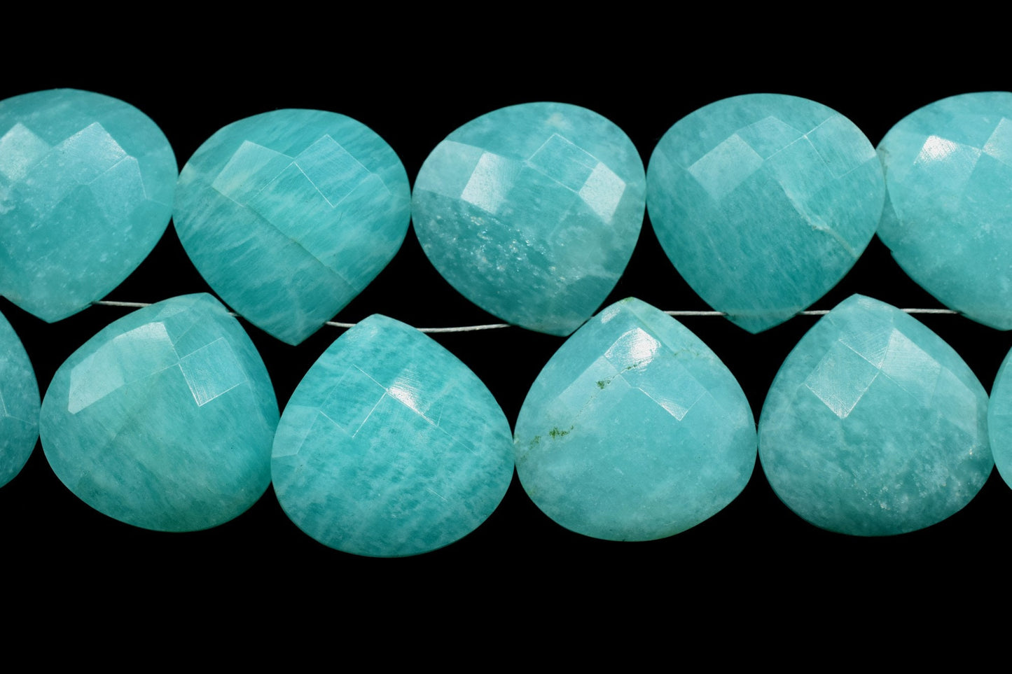 mazonite Faceted 20mm Heart Shape Briolettes,Amazonite Gemstone Beads,20mm Heart Shape Beads,Green mint Heart Shape,Natural Amazonite beads