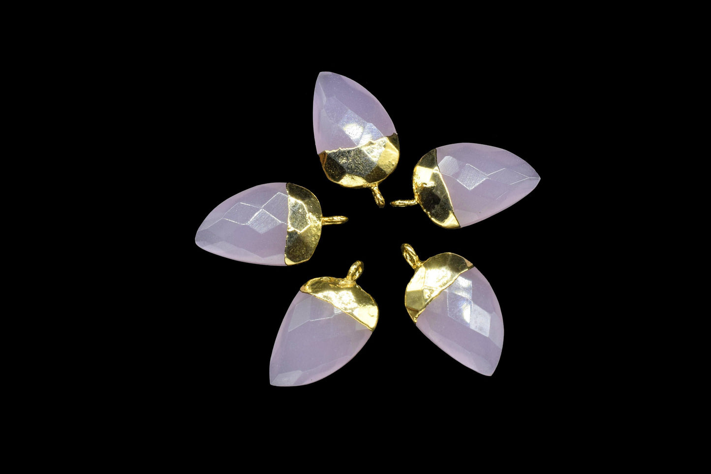 Rose Quartz Electroplated Pendant,Gemstone Component,Handmade Connector,horn shape Pendant Charm,Electroplated Pendant jewelry Gift For Her