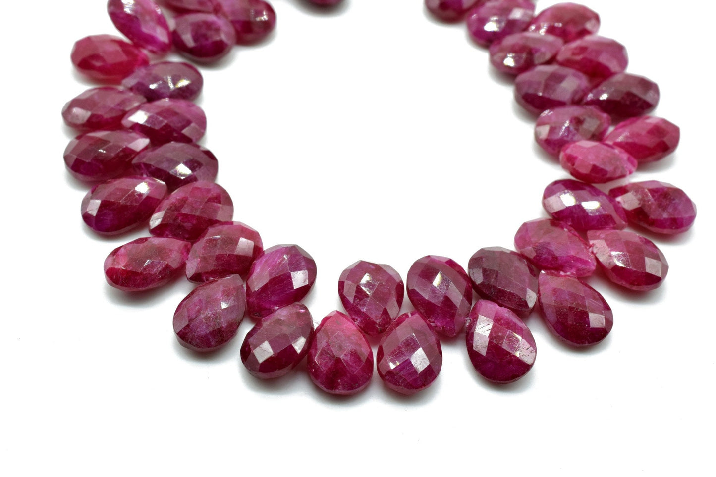 Ruby 9x13 Briolettes,Natural Ruby Beads,Faceted Ruby Beads,Ruby Beads,Ruby Faceted Pear Briolettes,Ruby Drops,Jewelry making beads,Supplies