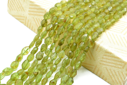 Natural Rare Green Peridot Faceted Oval Shape Beads Peridot Oval Beads Jewelry Making Oval Beads,Full 13 inch strand,Peridot Oval Beads