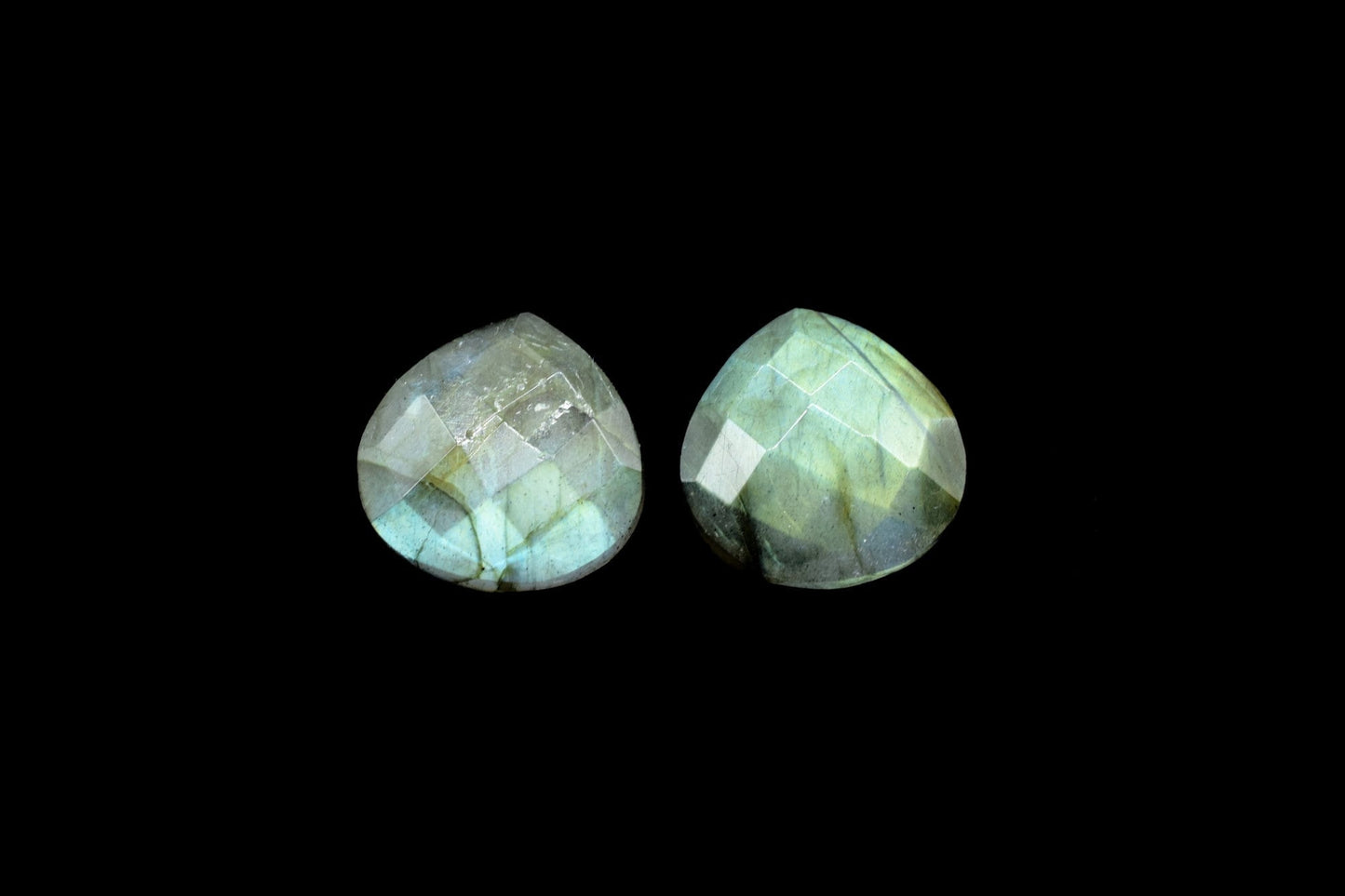 Labradorite Faceted Heart Shape Beads,14mm Labradorite Heart Shape Briolettes,AAA Quality Labradorite Beads,Labradorite Briolettes,Grey bead