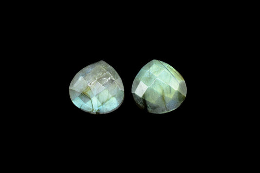 Labradorite Faceted Heart Shape Beads,14mm Labradorite Heart Shape Briolettes,AAA Quality Labradorite Beads,Labradorite Briolettes,Grey bead