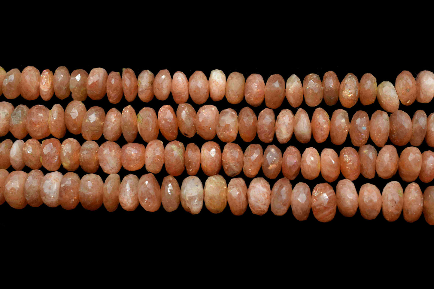 Sun Stone Faceted Rondelle Shape Beads, Sunstone 7.5x8.5mm Size Rondelle Faceted Gemstone Briolettes, Sunstone Beads Jewelry, Gemstone Beads