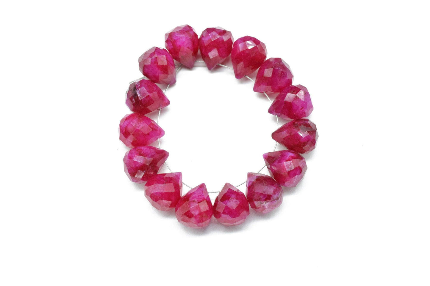 Ruby 10x14mm Drops Shape Briolettes,Ruby Side drilled Briolette,Ruby Jewelry making supplies,craft supplies,Ruby Briolette strand,Ruby beads