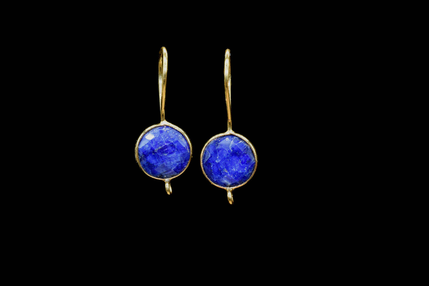 Blue sapphire 10mm Round Earring Connector,Gemstone Studs Connector Jewelry Findings,Jewelry Making Connector,Sapphire Jewelry,Craft Supplie