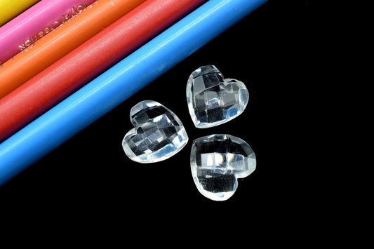 Crystal 14mm carved Briolettes,Crystal Quartz Faceted Heart Shape Beads,AAA Grade Quality Crystal Briolettes Beads,calibrated Crystal stone