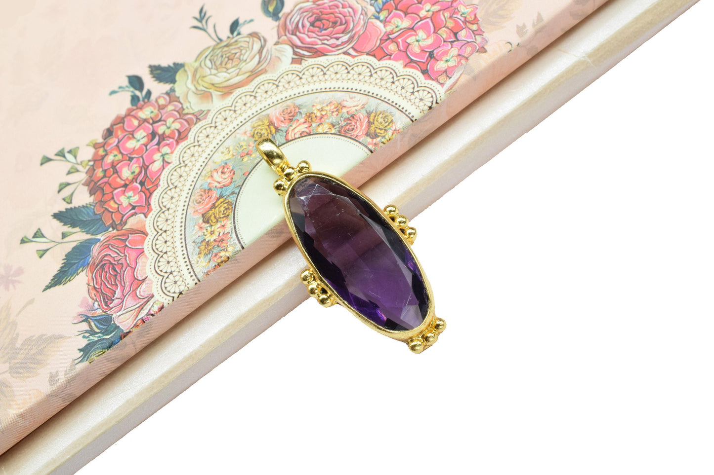 Amethyst Designer Pendant Charms,Loop Pendant,Classic Pendant Charms,Amethyst Statement Jewelry,Gemstone Pendant,Handmade Carft,Long pendant