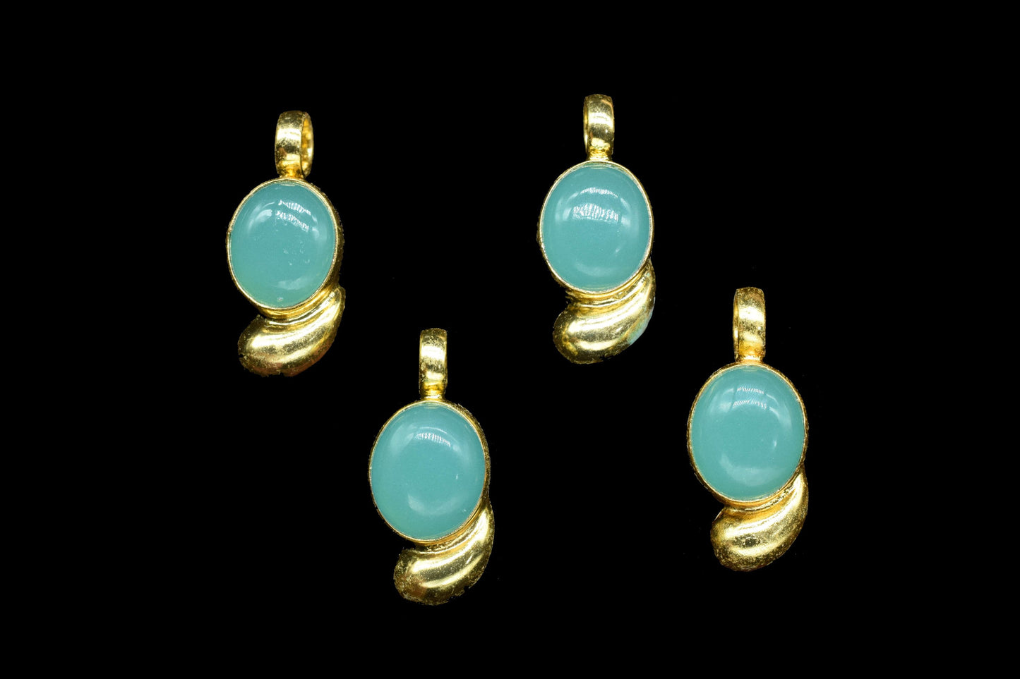 Aqua Chalcedony Cabechon Pendant,Statement Loop Pendant,Aqua Quartz Pendant,Boho Pendant jewelry,Handmade Pendant Charm,Gemstone Pendants