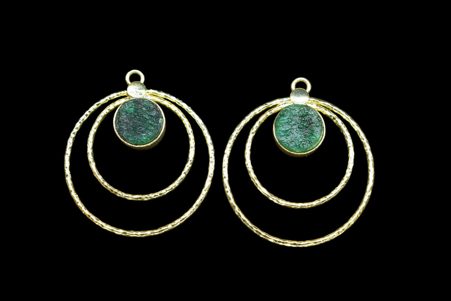 Green Druzy Round Bezel Connector,designer Bezel Connectory,Green DruzyGemstone Pendant,Jewelry Findings,Druzy Earrings Connector,B'Gifts