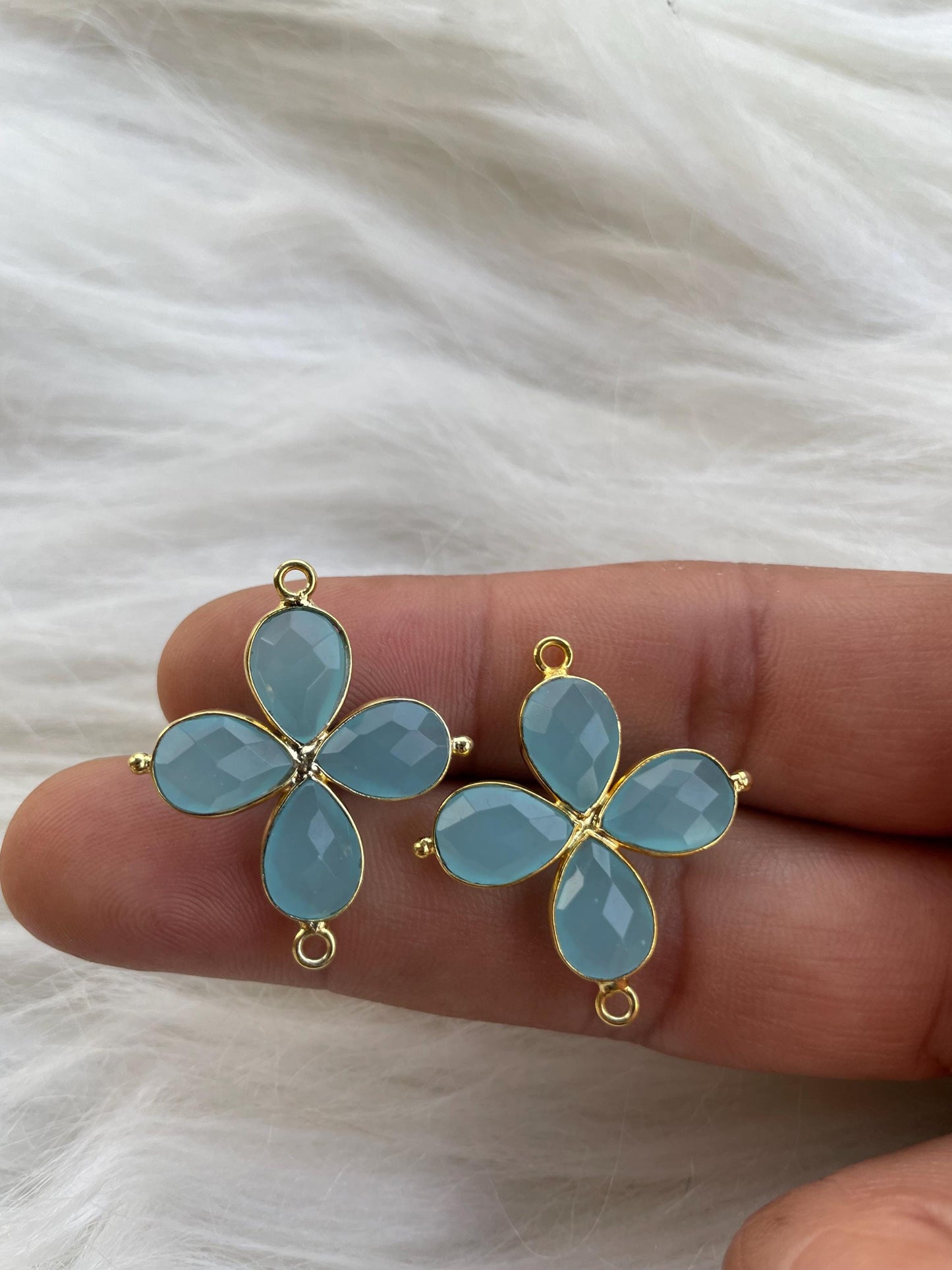 peru Chalcedony Teardrop Pendant,Gemstone jewelry,,Chalcedony Bezel connectors,Gemstone Bracelet Charm,Single Loop connector,Wife Gifts,P122