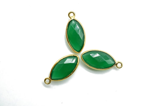 Green Onyx 8x16mm marquise shape Single bail Connector,Green Onyx Single Bail,Jewelry making supplies,Single Bail Charm Pendant, Bezel Link