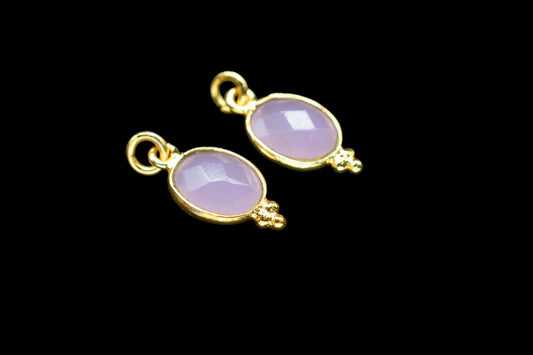 Rose Quartz 8x10mm oval Shape Pendant Jewelry/Rose Quartz Gold Plated Single Bail Connector jewelry/Rose Quartz Teardrop Charms,B'day Gift